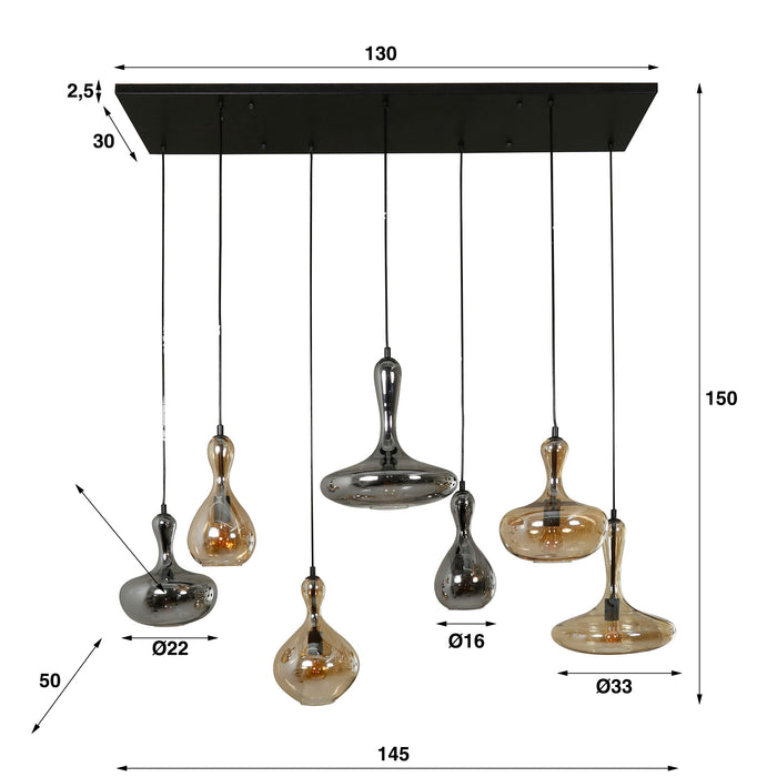 Hanglamp Karaf 4+3L
