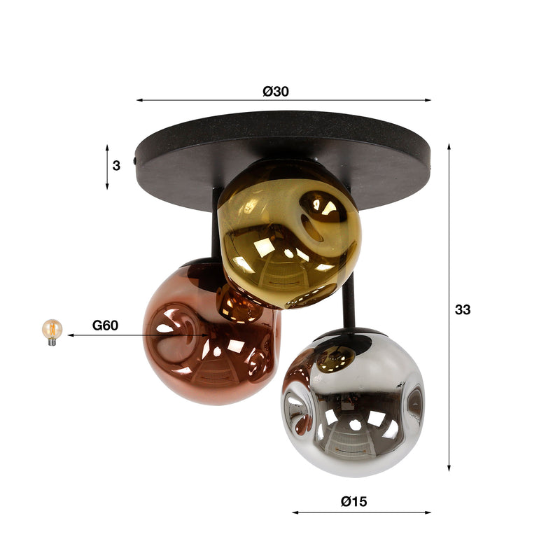 Plafondlamp Stellar 3L