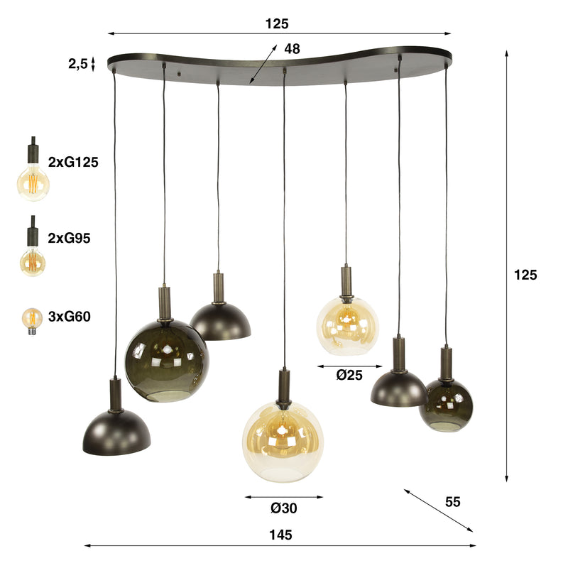 Hanglamp Cluster 4+3L