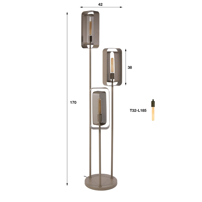 Vloerlamp Mesh Rotate 3L