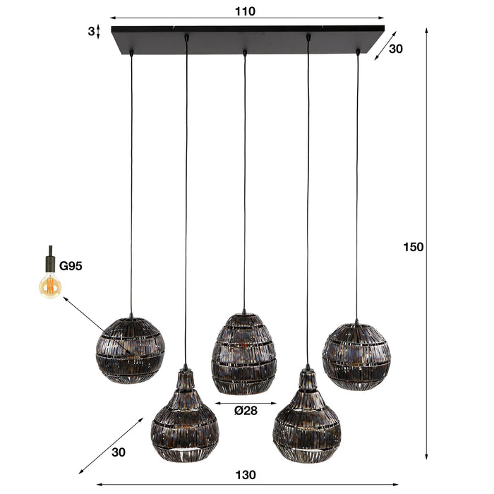 Hanglamp Multi Shade 5L