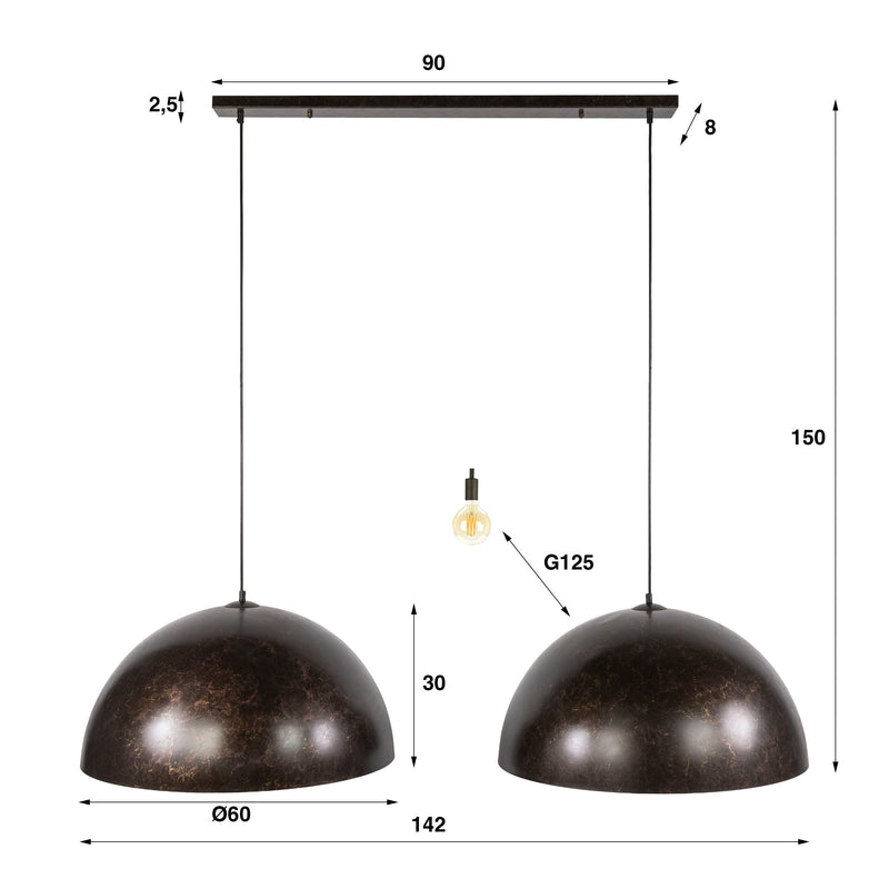 Hanglamp Dome 2L Ø60