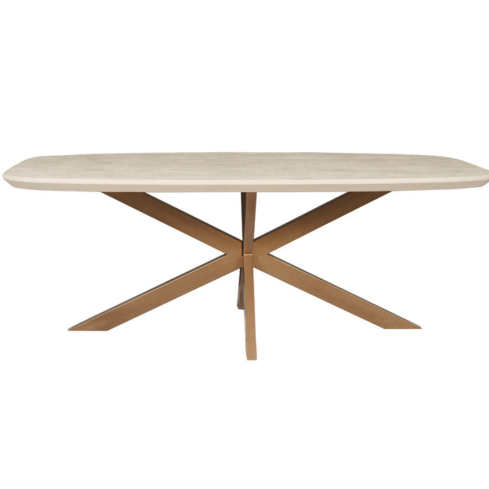Eettafel Madison Sand | Mangohout | Deens Ovaal | Matrixpoot Brons | 280cm
