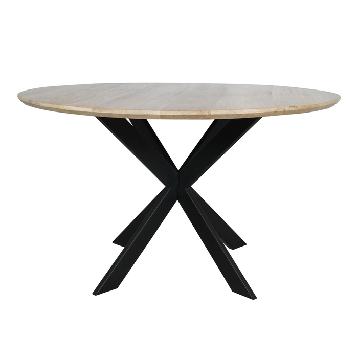 Eettafel Ferris Naturel | Eikenhout | Rond | Matrixpoot | 130cm