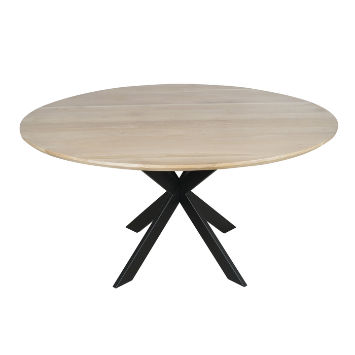 Eettafel Ferris Naturel | Eikenhout | Rond | Matrixpoot | 150cm