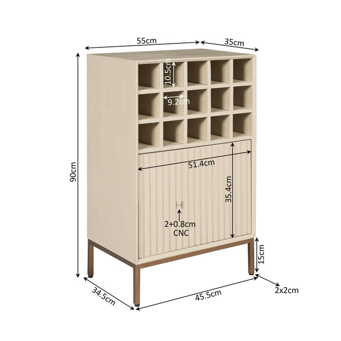 Wijnkast Madison Sand | 55 cm