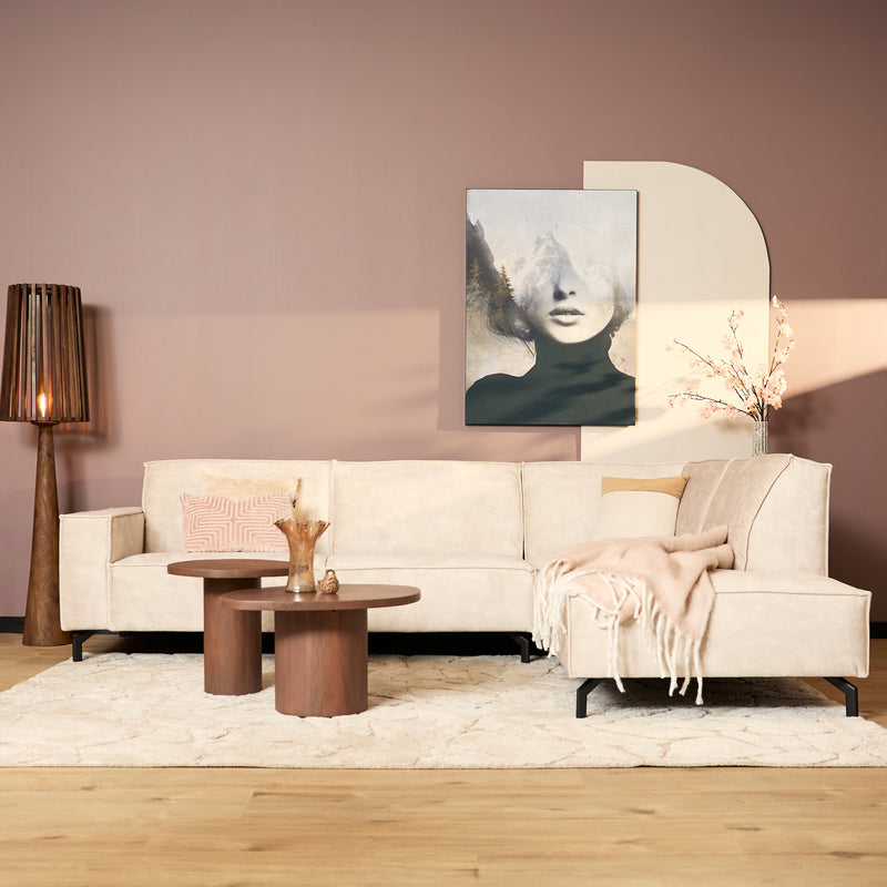 Hoekbank Floris | Rechts | Beige Velvet