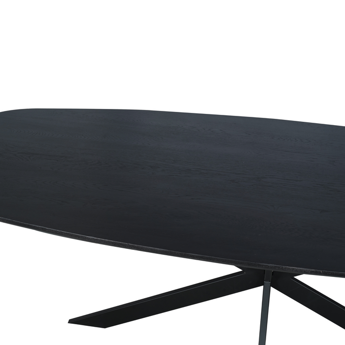 Eettafel Ferris Black | Eikenhout | Deens Ovaal | Matrixpoot