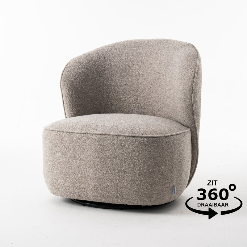 Sammy | STOF ALPINE | Draaifauteuil Teddy #01 Natural