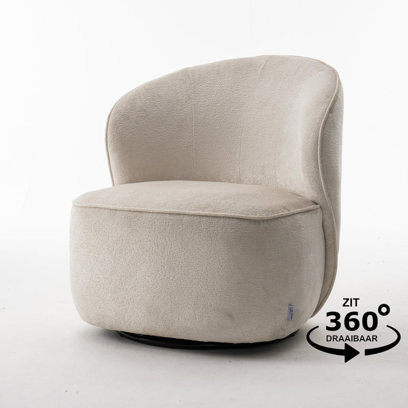 Sammy | STOF LORIS | Draaifauteuil #01 Cream