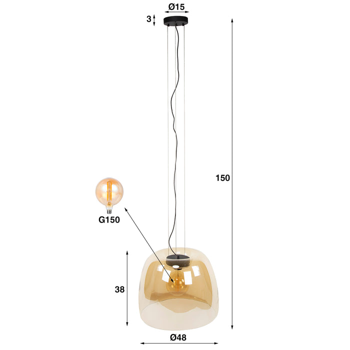 Hanglamp Drift Glass XL 1L