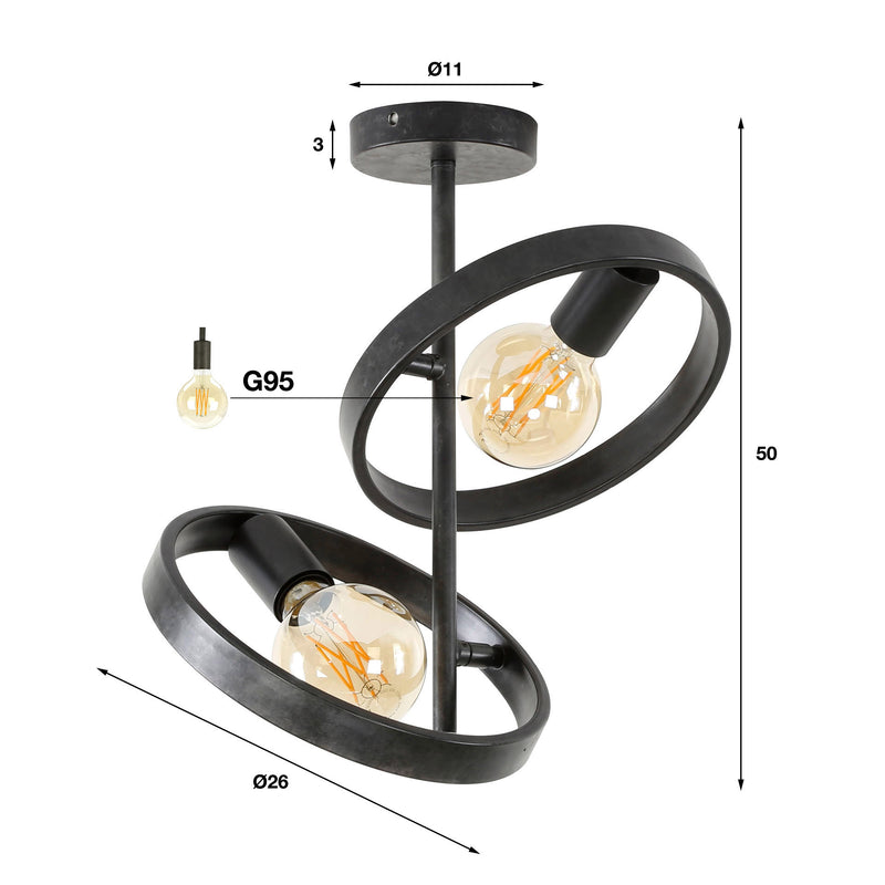 Plafondlamp Hover 2L