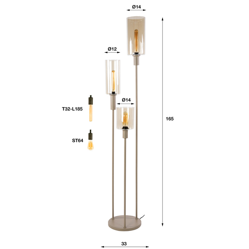 Vloerlamp Sepiora 3L