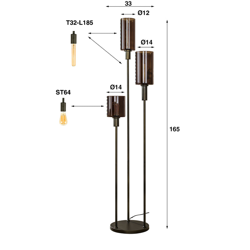 Vloerlamp Sepiora 3L