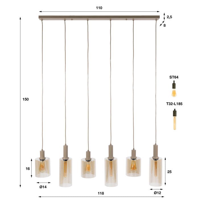 Hanglamp Sepiora 6L