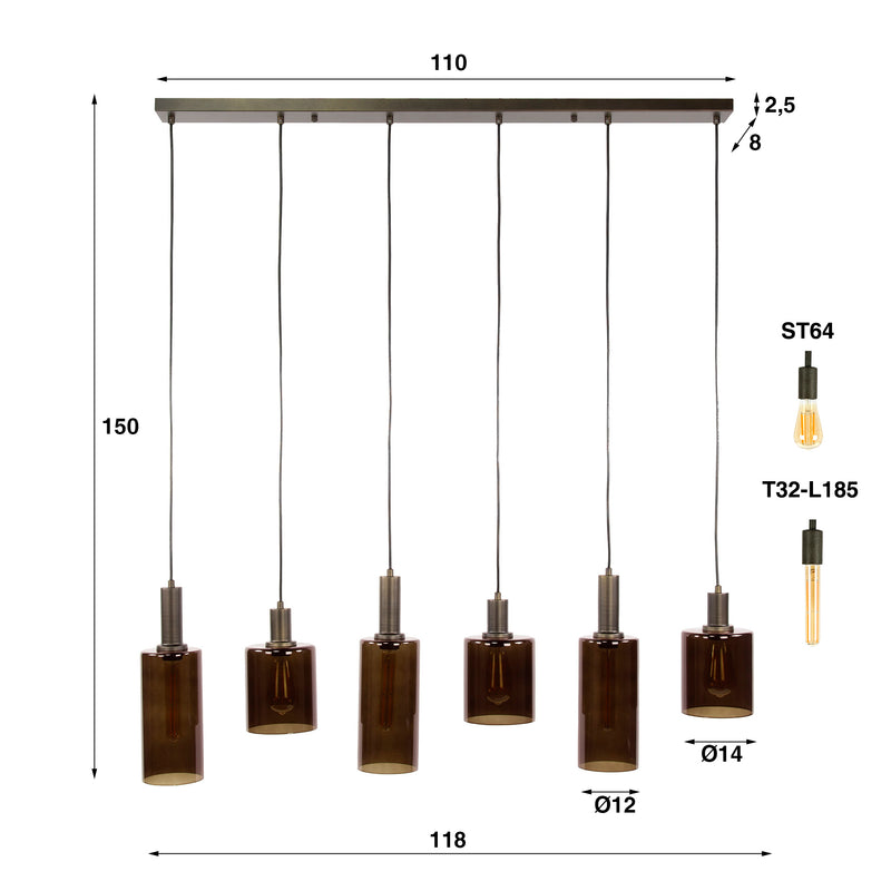 Hanglamp Sepiora 6L