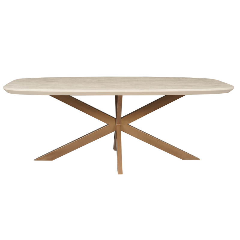 Eettafel Madison Sand | Mangohout | Deens Ovaal | Matrixpoot Brons | 200cm