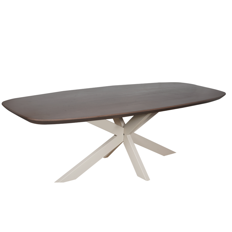 Eettafel Madison Sand | Mangohout | Deens Ovaal | Matrixpoot Brons | 240cm