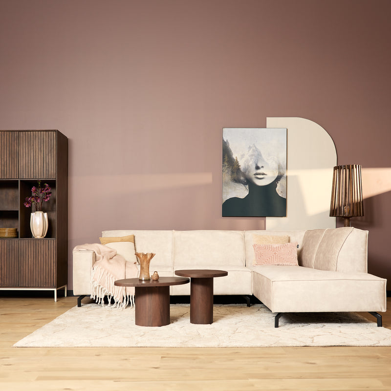 Hoekbank Floris | Rechts | Beige Velvet