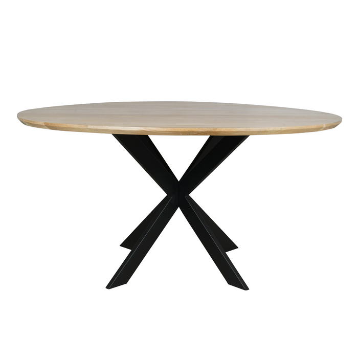Eettafel Ferris Naturel | Eikenhout | Rond | Matrixpoot | 150cm