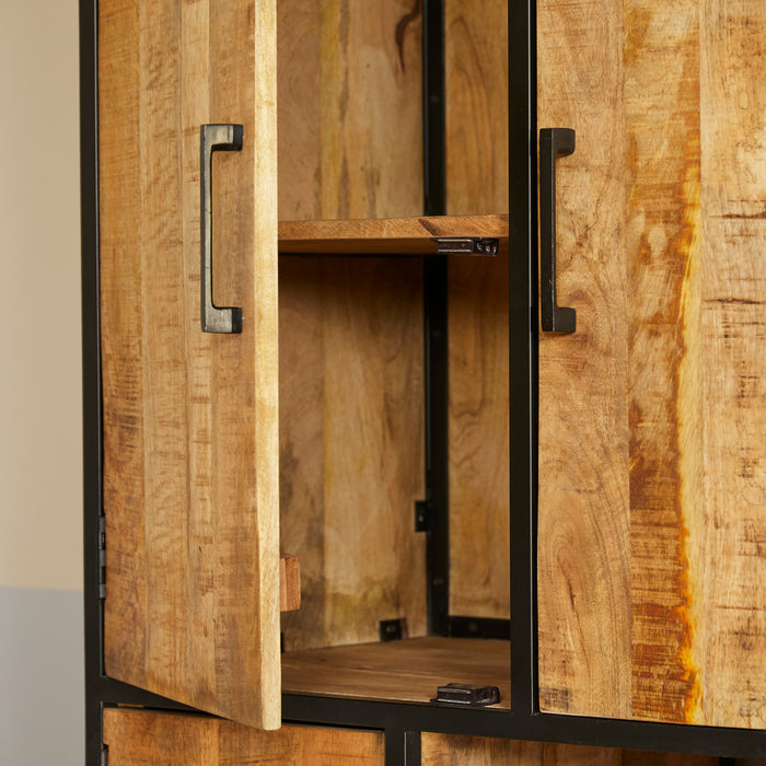 Vakkenkast Denver | Mangohout en staal | 90 cm