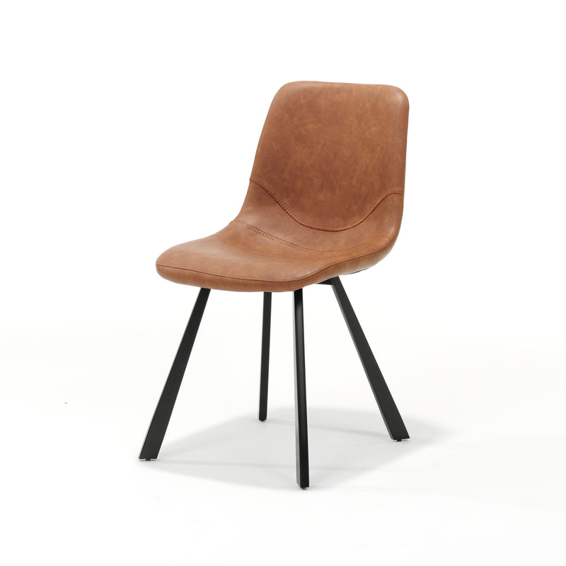 Stoel Bari | STOF VINTAGE (PU) | 56 cm cm | Zwart Cognac