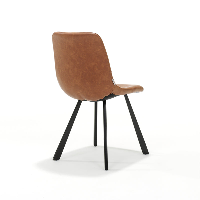 Stoel Bari | STOF VINTAGE (PU) | 56 cm cm | Zwart Cognac