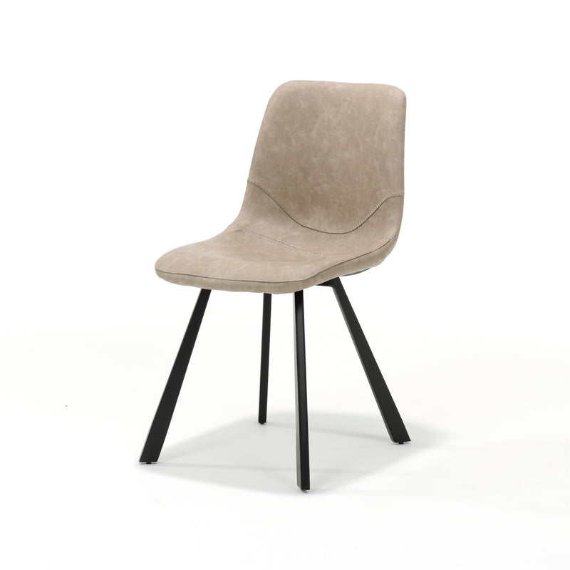 Stoel Bari | STOF VINTAGE (PU) | 56 cm cm | Zwart Beige