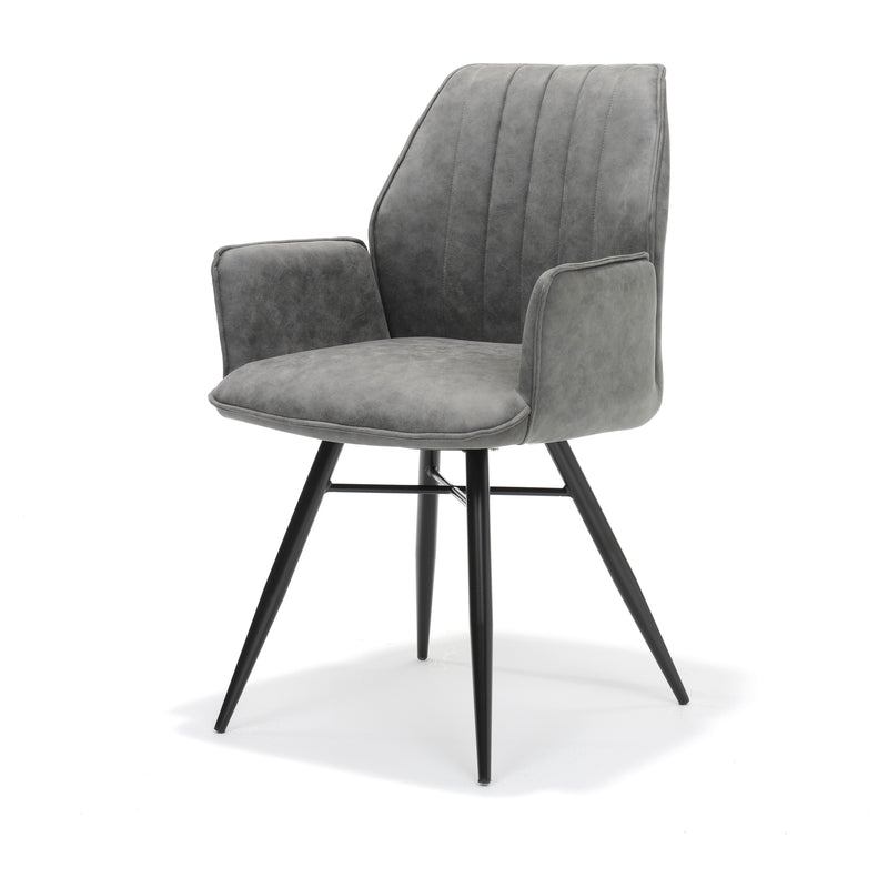 Eetkamerstoel Clark | Armleuning | Stof Soft Steel