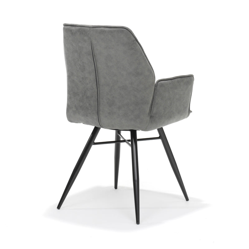 Eetkamerstoel Clark | Armleuning | Stof Soft Steel