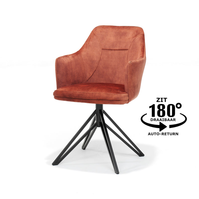 Eetkamerstoel Calvin | Copper | Zwart frame
