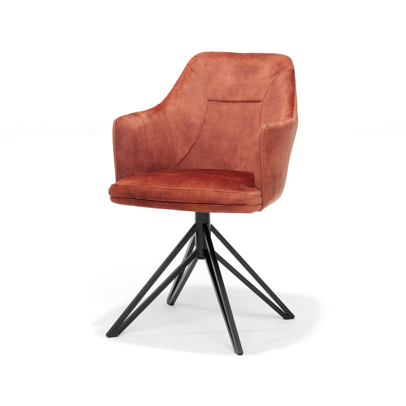 Eetkamerstoel Calvin | Copper | Zwart frame