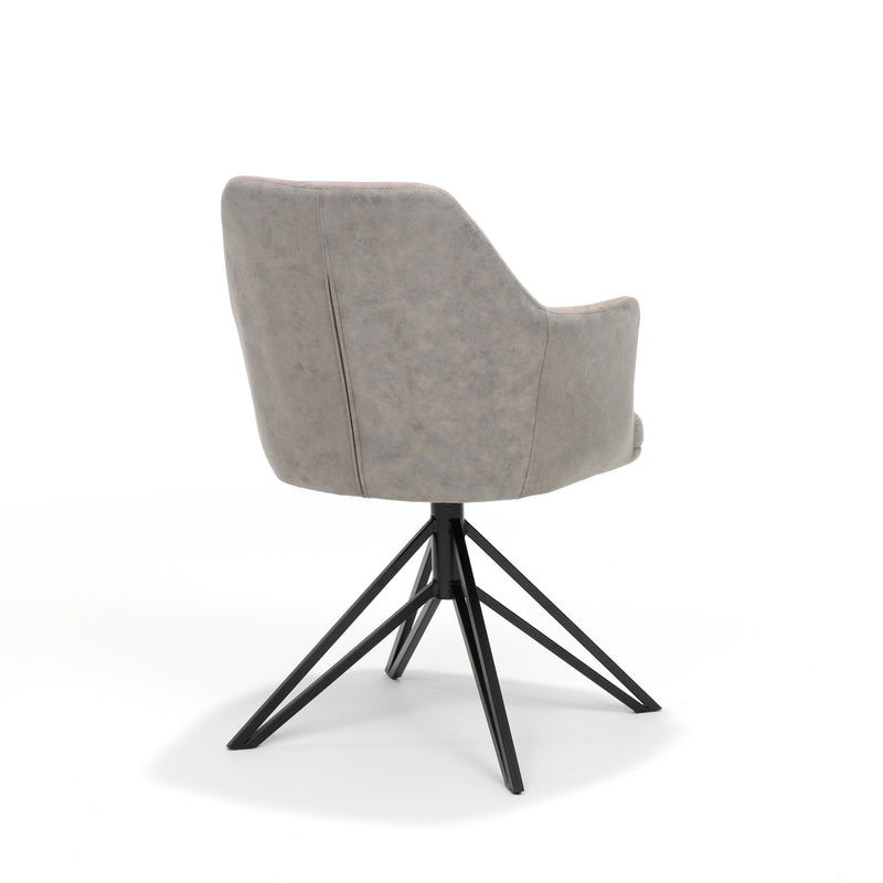 Eetkamerstoel Calvin | Pebble | Zwart frame