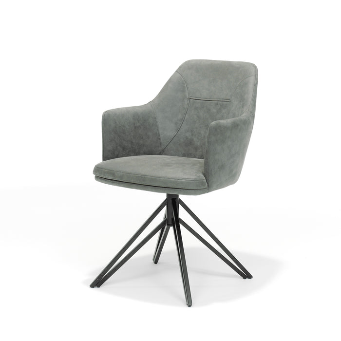 Eetkamerstoel Calvin | Groen | Zwart frame