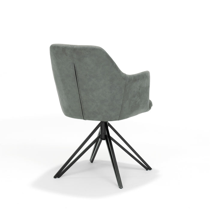 Eetkamerstoel Calvin | Groen | Zwart frame