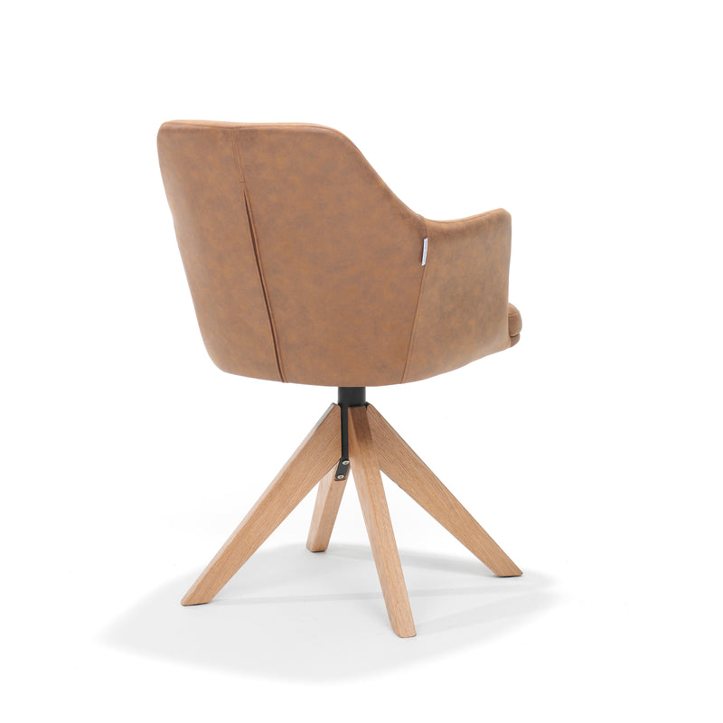 Eetkamerstoel Calvin | Cognac | Eiken frame