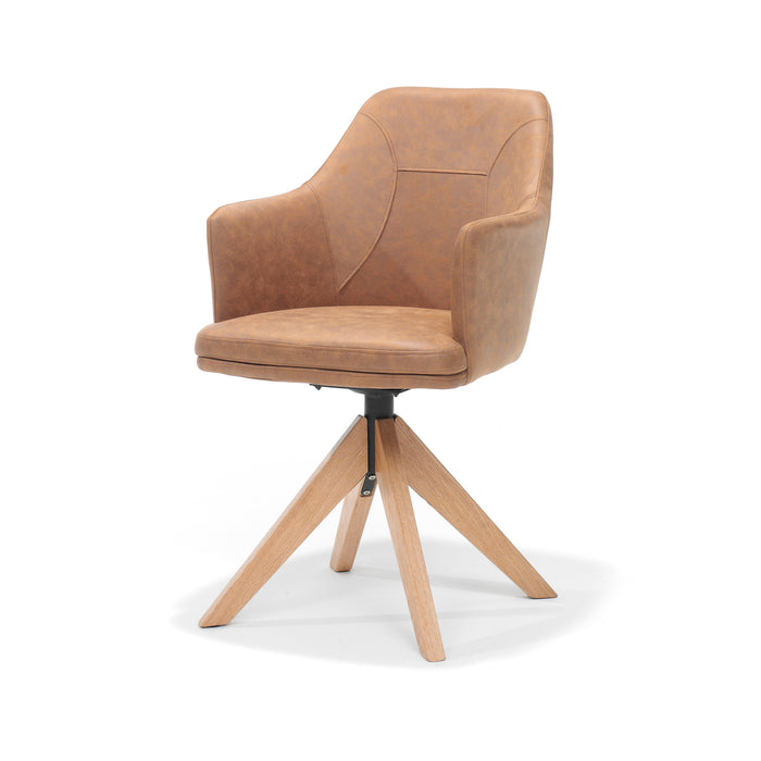 Eetkamerstoel Calvin | Cognac | Eiken frame