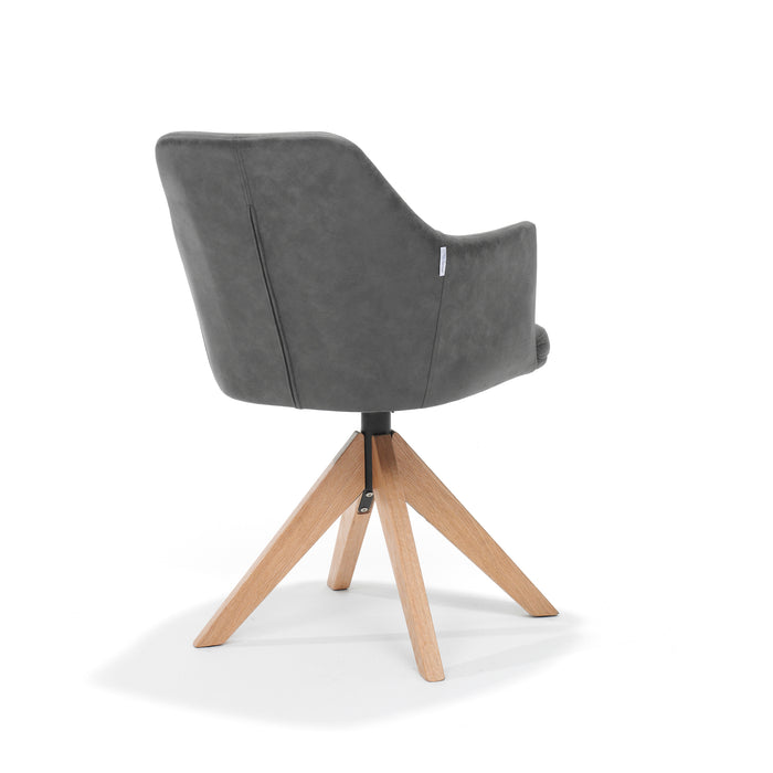 Eetkamerstoel Calvin | Antraciet| Eiken frame