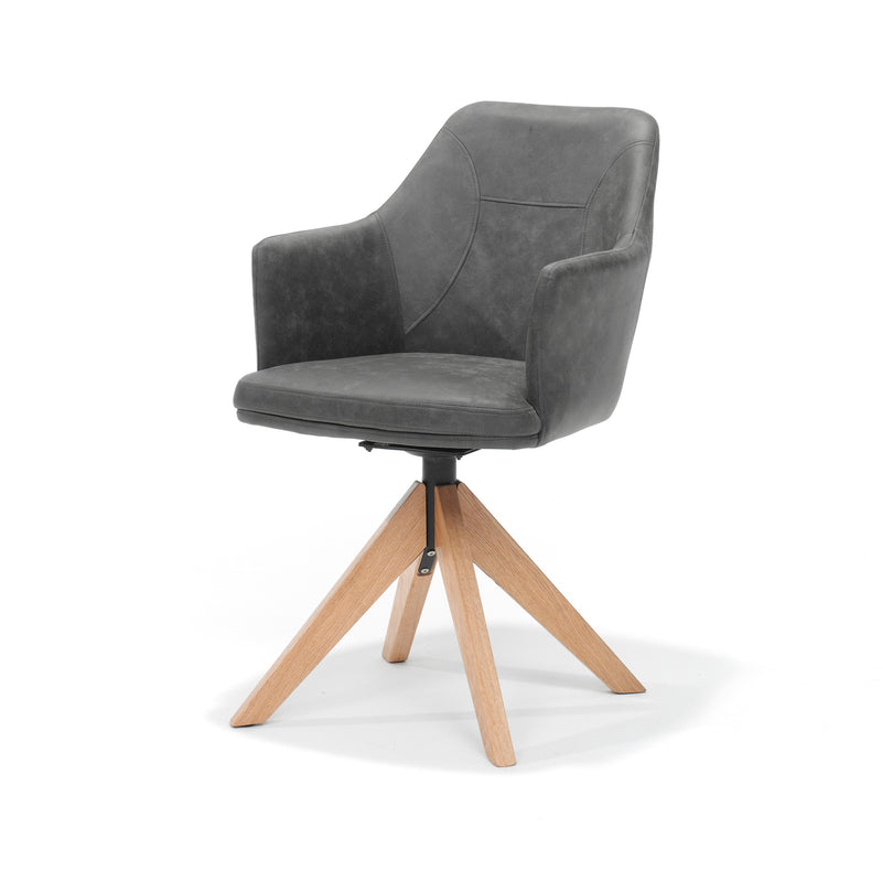 Eetkamerstoel Calvin | Antraciet| Eiken frame