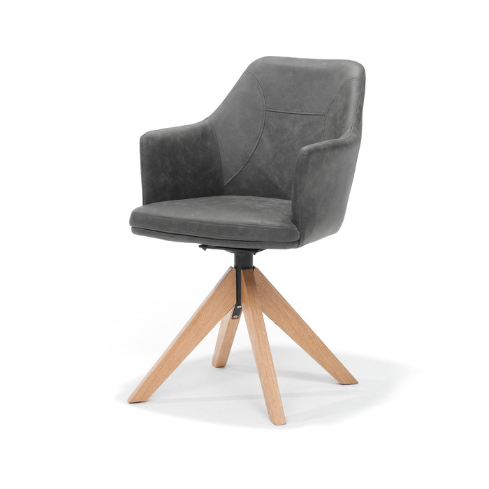 Eetkamerstoel Calvin | Antraciet| Eiken frame