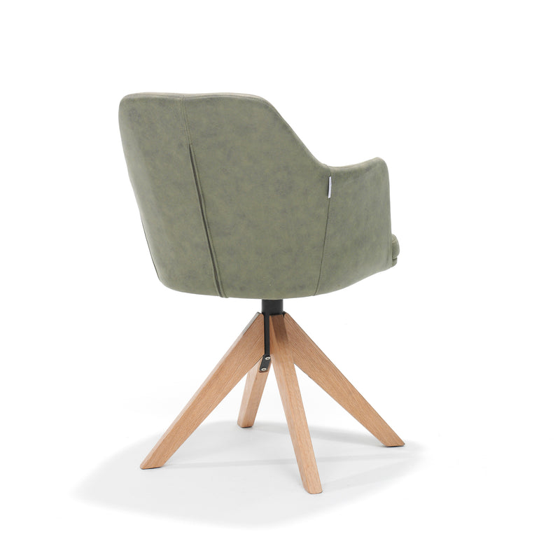 Eetkamerstoel Calvin | Groen | Eiken frame