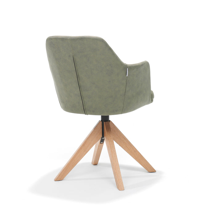 Eetkamerstoel Calvin | Groen | Eiken frame