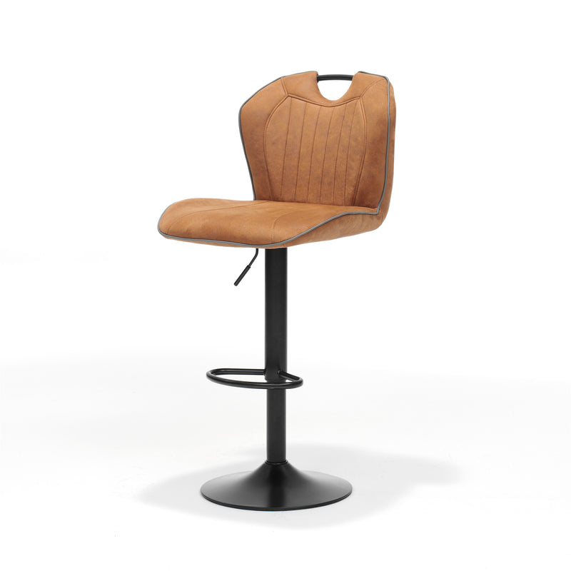 Barkruk Cordoba | STOF SOFT | zwart Cognac