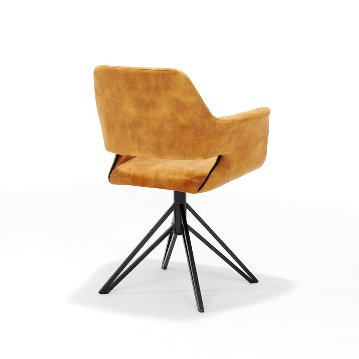 Eetkamerstoel Katy | Draaivoet | Armleuning | Aurora Velours Gold