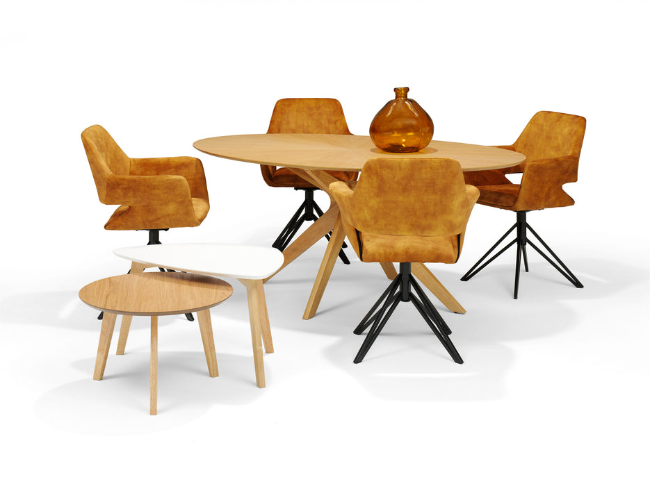 Eetkamerstoel Katy | Draaivoet | Armleuning | Aurora Velours Gold