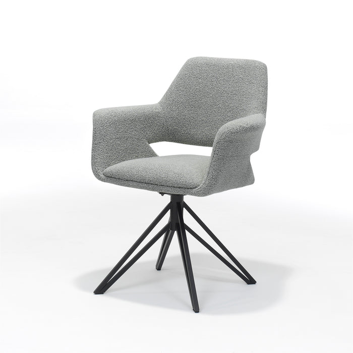 Katy armstoel Stof Teddy Steel, draaivoet