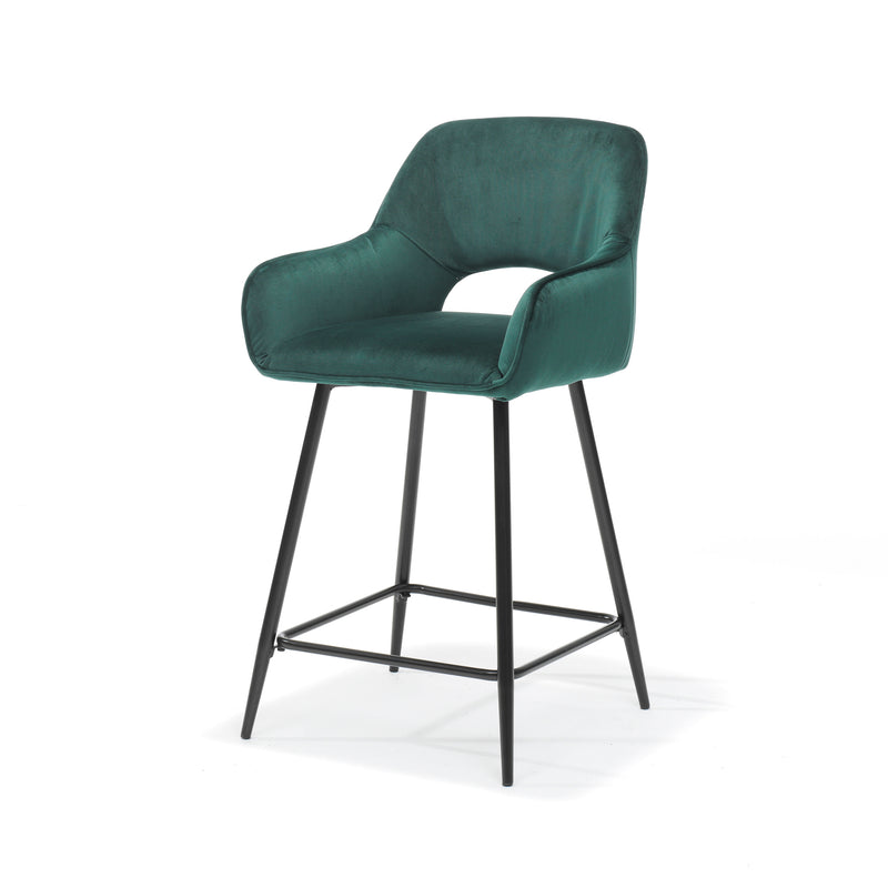 Katy | STOF VELOURS | barkruk zwart Groen