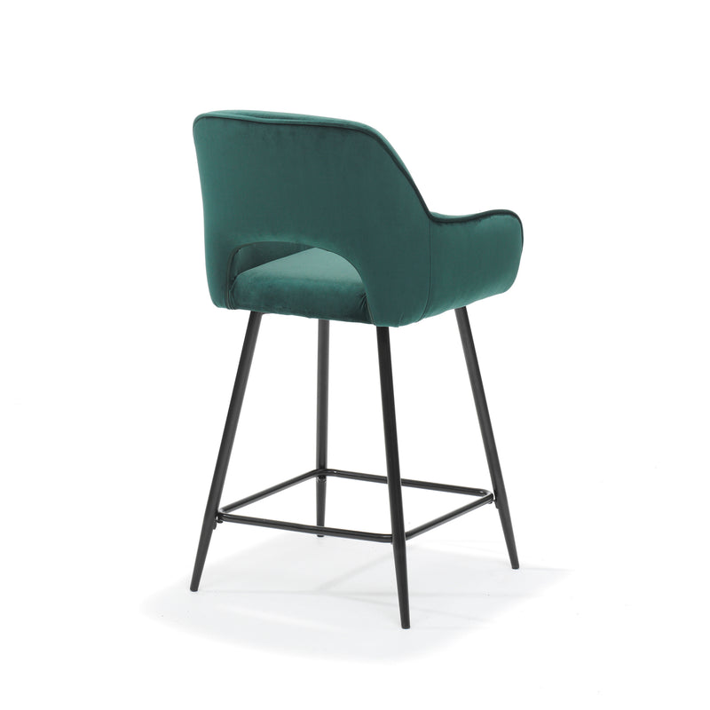 Katy | STOF VELOURS | barkruk zwart Groen