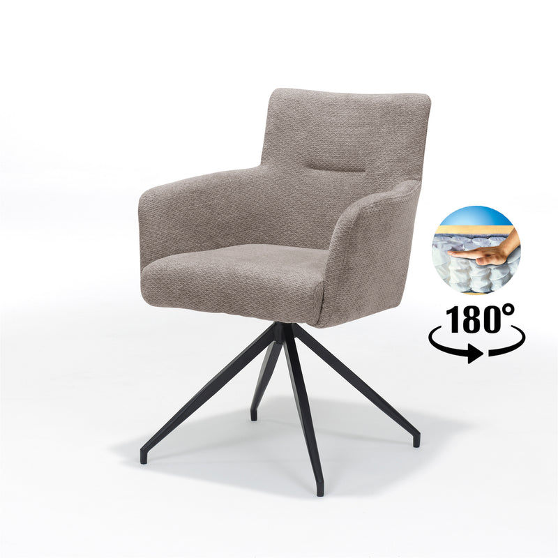 Joey | STOF RETRO BLISS | armstoel Taupe frame zwart