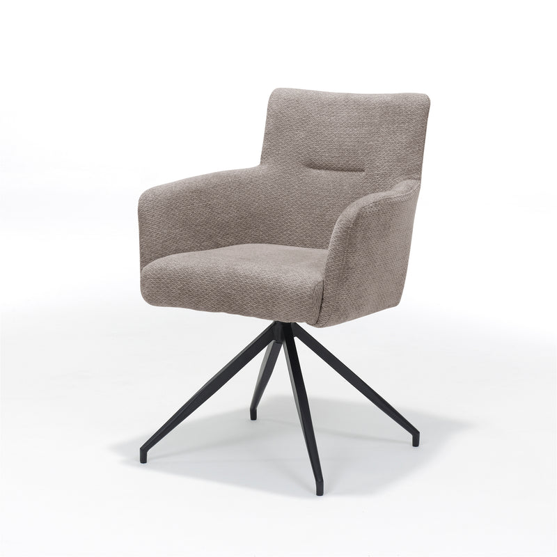 Joey | STOF RETRO BLISS | armstoel Taupe frame zwart